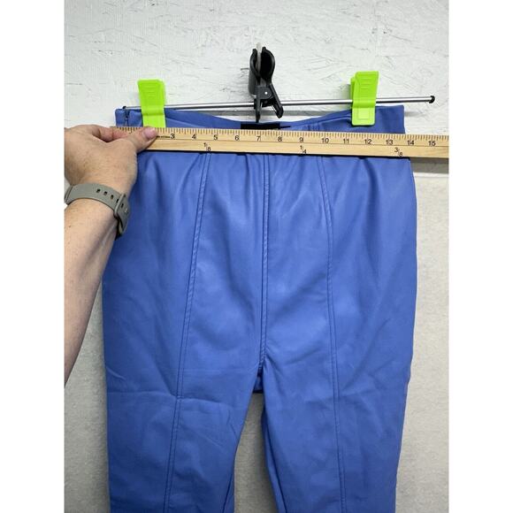 Pretty Little Thing Pants Womens‎ Size 6 Faux Leather Cornflower Blue - Picture 4 of 11